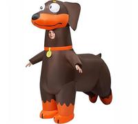 HOMEMOOD Sausage Dog Dachshund Inflatable Costume Adult, Full Body Blow Up Costume for Halloween Easter Carnival Christmas Drag Party