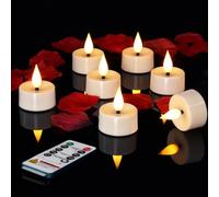 Homemory 12 Pack 2/4/6/8H Remote Timer Tealights Flameless Fake Battery Candle Flicker Realistic Bright Long Last 400+ Hours, for Home Decor, Christmas, Birthday Gift, Mother, Valentine's Day, Wedding