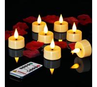 Homemory 12 Pack Led Flicker Tealights Battery Candle Remote Electric Fake Tea Light, Long Last 400+ Hours, 2/4/6/8H Timer, for Mother's Day, Halloween, Wedding Anniversary, Proposal, Christmas, Gift