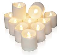 Homemory 12 Stück LED Flackernde Teelichter mit Timer, 6 Stunden an und 18 Stunden aus pro Zyklus, langanhaltendes, batteriebetriebenes Teelich für Zierpflanzen,(Warmweiß)