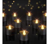Homemory 24 Pack Black Colour LED Battery Operated Tea Light Flameless