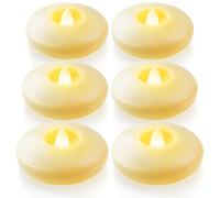 Homemory 6 Pack 3” Flameless Led Floating Candles, 200 Hour Battery Operated Flickering Waterproof Tealights for Cylinder Vases, Centerpieces at Wedding, Party, Pool, Holiday (Ivory Base)