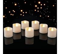 Homemory Battery Operated Led Tea Lights, Long Lasting 200+ Hours, Electric Fake Flameless Bright Flickering Candles, for Christmas, Vovite, Halloween, Valentine's Decor, 24-Pack