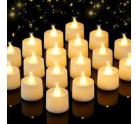 Homemory Battery Tealights Candle Led Flameless Electric Tea Light Bright Realistic Warm White for Wedding, Table Centrepiece, Mother's Day, Christmas, Halloween., 24pack
