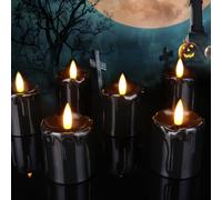 Homemory Black Colour Battery Operated Tea Light with 6H+18H Timer