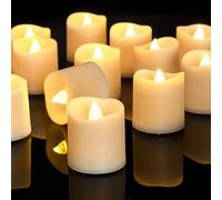 Homemory Bright Flickering Battery Operated Led Tea Lights, Long Lasting 200+ Hours, Electric Fake Flameless Candles, for Christmas Halloween Festivals Home Party Decoration, 24-Pack