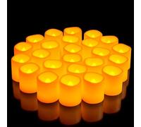 Homemory Flickering Flameless Votive Candles, 12PCS Battery Operated LED Tealight Candles, Realistic Electric Fake Candle for Wedding, Table, Outdoor (Battery Included)