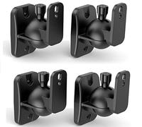 HomeMount Speaker Wall Mount Brackets for Surround Speakers, 2 Packs, Black | Rear speaker sound brackets hold Up to 3.6kg, Adjustable with swivel tilt bookshelf speaker mount for Samsung/ LG/ Hisense