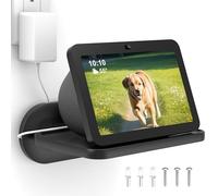 HomeMount Wall Mount Bracket for Google Nest Hub Max/Echo Show 8 and Various Devices - Space Saving Speaker Holder with Cable Management, Secure Screw Installation, Weight Bearing 15 lbs (Black)