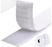 homenatur Velcro Tape Self-Adhesive Extra Strong - 20 mm x 20 m White - Velcro Self-Adhesive - Velcro Tape for Sewing - Belcro Tape on Both Sides - Velcro Dots Self-Adhesive