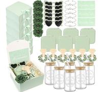 HOMENERGY Bridesmaid Proposal Gifts Set 6 - Will You Be My Bridesmaid Kit with Elegant Box Jewelry Box Glass Cup Invited Cards Knotted Bracelets Sunglasses Scrunchies Raffia Grass, 1 Count (Pack of 6