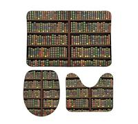 Homeoanimal Books Old Library Bath Mat Set, Bathroom Rugs Sets 3 Pieces, Toilet Mats, Soft Comfortable, Non-Slip, Easier to Dry for Floor Mats 40 x 60 cm