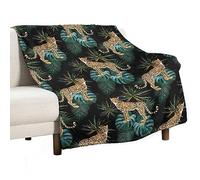 Homeoanimal Cheetah Print Throw Blanket 100 x 130 cm, Lightweight Flannel Blanket, Cozy Microfiber Blankets for Couch Sofa Bedroom Decorative