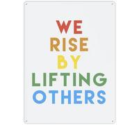 Homeoanimal Creative Tin Sign We Rise by Lifting Others Classroom Decor Sign Vintage Wall Decor Retro Art Tin Sign Funny Decorations for Home Bar Pub Cafe Farm Room Antiques Metal Poster 6" x 8"