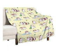 Homeoanimal Cute Guinea Pig Print Throw Blanket 100 x 130 cm, Lightweight Flannel Blanket, Cozy Microfiber Blankets for Couch Sofa Bedroom Decorative
