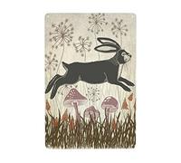 Homeoanimal Cute Hare Tin Sign Vintage Plaque Metal Poster Wall Decor for Home Kitchen Garage Bar Pub Art Decor Wall Poster Gift 8" x 12"