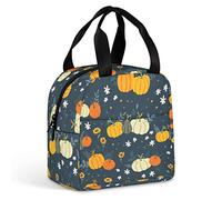 Homeoanimal Cute Pumpkin Sunflower Lunch Bag for Women Men, Insulated Meal Bag, Lunch Tote Bag for Work Outdoor