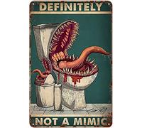 Homeoanimal Definitely Not A Mimic Vintage Metal Tin Signs for Street Garage Family Cafe Bar Farm Wall Bathroom Decoration Crafts Metal Tin Sign 8x12 inch