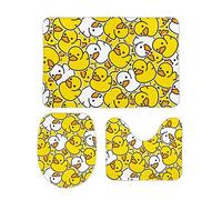 Homeoanimal Duck Bath Mat Set, Bathroom Rugs Sets 3 Pieces, Toilet Mats, Soft Comfortable, Non-Slip, Easier to Dry for Floor Mats 40 x 60 cm