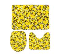 Homeoanimal Duck Bath Mat Set, Bathroom Rugs Sets 3 Pieces, Toilet Mats, Soft Comfortable, Non-Slip, Easier to Dry for Floor Mats 40 x 60 cm