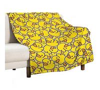 Homeoanimal Duck Print Throw Blanket 100 x 130 cm, Lightweight Flannel Blanket, Cozy Microfiber Blankets for Couch Sofa Bedroom Decorative