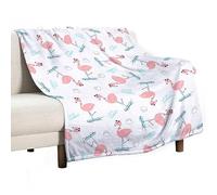 Homeoanimal Flamingo Print Throw Blanket 130x150cm, Lightweight Flannel Blanket, Cozy Microfiber Blankets for Couch Sofa Bedroom Decorative