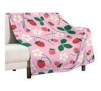 Homeoanimal Flowers Wild Berries Print Throw Blanket 80x100cm, Lightweight Flannel Blanket, Cozy Microfiber Blankets for Couch Sofa Bedroom Decorative