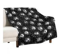 Homeoanimal Goth Skull Print Throw Blanket 130x150cm, Lightweight Flannel Blanket, Cozy Microfiber Blankets for Couch Sofa Bedroom Decorative