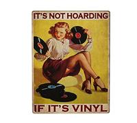 Homeoanimal It's Not Hoarding If It's Vinyl Tin Metal Sign Wall Decor Fun Decoration for Home Kitchen Bar Room Garage Vintage Poster Plaque 8"x 12"