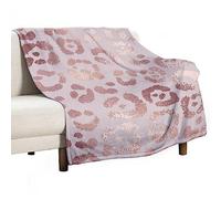 Homeoanimal Leopard Skin Rose Gold Print Throw Blanket 130x150cm, Lightweight Flannel Blanket, Cozy Microfiber Blankets for Couch Sofa Bedroom Decorative