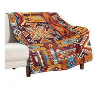 Homeoanimal Native American Print Throw Blanket 130 x 150 cm, Lightweight Flannel Blanket, Cozy Microfiber Blankets for Couch Sofa Bedroom Decorative