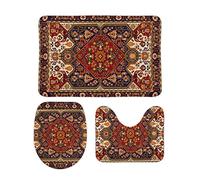 Homeoanimal Persian Tribe Bath Mat Set, Bathroom Rugs Sets 3 Pieces, Toilet Mats, Soft Comfortable, Non-Slip, Easier to Dry for Floor Mats 40 x 60 cm