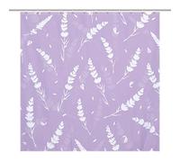 Homeoanimal Purple Lavender Shower Curtain 72x72Inch (183x183cm), Polyester Fabric Printed Shower Curtain Set for Bathroom with Hooks