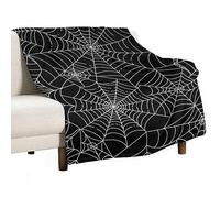 Homeoanimal Spider Webs Halloween Print Throw Blanket 80 x 100 cm, Lightweight Flannel Blanket, Cozy Microfiber Blankets for Couch Sofa Bedroom Decorative