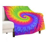 Homeoanimal Tie Dye Print Throw Blanket 130x150cm, Lightweight Flannel Blanket, Cozy Microfiber Blankets for Couch Sofa Bedroom Decorative