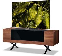 Homeology Adonis Walnut With Black Contrast Beam-Thru Remote Friendly Door 26"-55" Flat Screen Tv Cabinet
