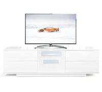 Homeology Avitus Ultra White Beamthru Gloss Finish With 4-White Drawers And White Door 32"-65" Flat Screen Tv Cabinet