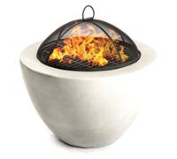 Homeology Fireology Diablo Contemporary Garden Fire Pit Brazier And Barbecue With Concrete Stone-Effect Finish
