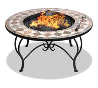 Homeology KENNOCHA Extravagant Garden and Patio Planter Heater Fire Pit Brazier, Coffee Table, Barbecue and Ice Bucket - Marble Finish - Fire Pit - Metal - Multi
