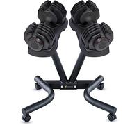 Homeology Strongology 40kg Adjustable Dumbbell Pair with Free Durable Steel Universal Dumbbell Floor Stand