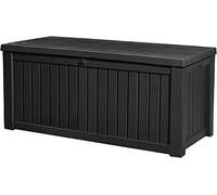 Homeology TUNGSTEN 450 Litre 119 Gallon Waterproof Extra Large Lockable Easy-Open Garden Storage Box in Black