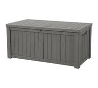 Homeology Tungsten 450 Litre 119 Gallon Waterproof Extra Large Lockable Easy-Open Garden Storage Box In Grey