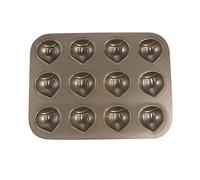 Homeponnew 12-Cavity Chestnut-Shaped Madeleine Cake Pan, Non-Stick Carbon Steel Bakeware for Ovens and Toaster Ovens