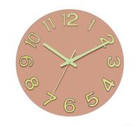 Homeponnew 12 Inch Modern Wall Clock with Silent Operation, Glow in the Dark Feature, Battery Powered for Quiet Rooms, Bedrooms, Offices(B)