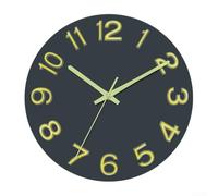 Homeponnew 12 Inch Modern Wall Clock with Silent Operation, Glow in the Dark Feature, Battery Powered for Quiet Rooms, Bedrooms, Offices(A)
