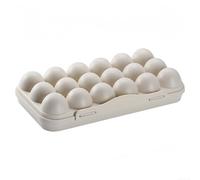 Homeponnew 18 Grid Portable Egg Storage Box Plastic Protector Case for Camping Hiking Picnic Grey 30x15x6.5cm(18 Grid Beige)