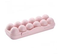 Homeponnew 18 Grid Portable Egg Storage Box Plastic Protector Case for Camping Hiking Picnic Grey 30x15x6.5cm(12 Grid Pink)