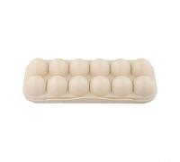 Homeponnew 18 Grid Portable Egg Storage Box Plastic Protector Case for Camping Hiking Picnic Grey 30x15x6.5cm(12 Grid Beige)