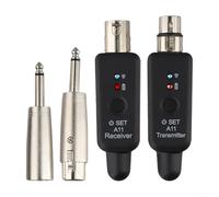 Homeponnew 2.4GHz Wireless Microphone System XLR Transmitter Receiver Set 100ft Range 24-Bit Audio 48kHz Sampling for Dynamic Mics Guitar Audio Mixer PA System