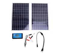 Homeponnew 200W Solar Panel Trickle Charger with 12V Output, IP65 Waterproof and High-Efficiency Polycrystalline Silicon Cells for Car, Boat, RV, and Motorcycle Battery Maintenance (Double)